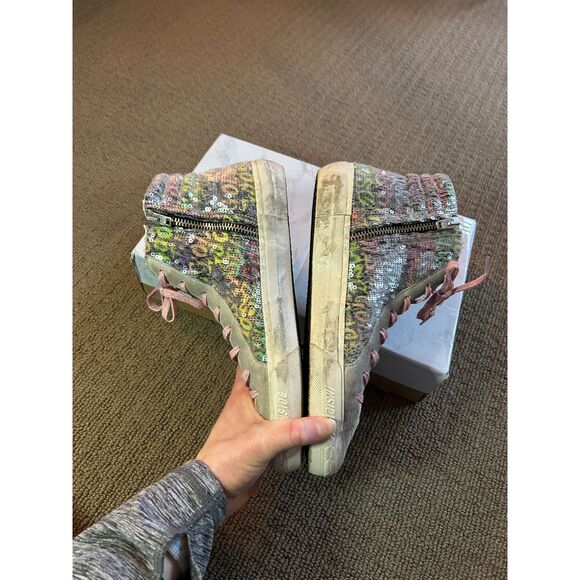 Golden Goose Slide Sneaker Multicolor All Over Sequins G34WS595.A1406 Sz 38 - Picture 4 of 14